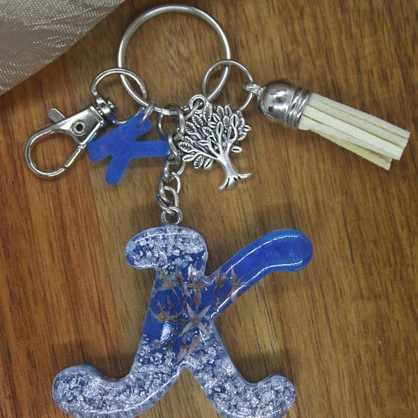 Deep Blue K Keyholder – Growth, Calm & Connection