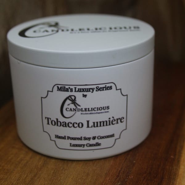 180 g tobacco Lumière Hand Poured Soy & Coconut Candle