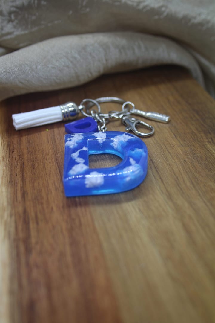 Letter D Resin Keyholder – Chill, Character & Cloudy Skies - Image 4