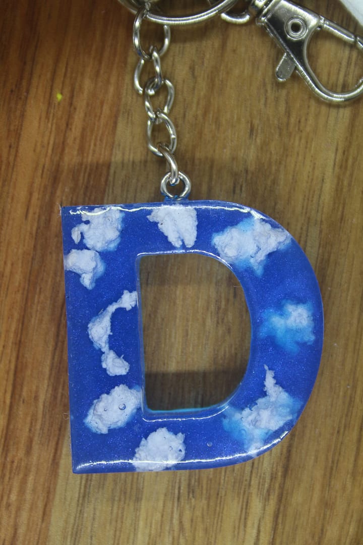 Letter D Resin Keyholder – Chill, Character & Cloudy Skies - Image 2