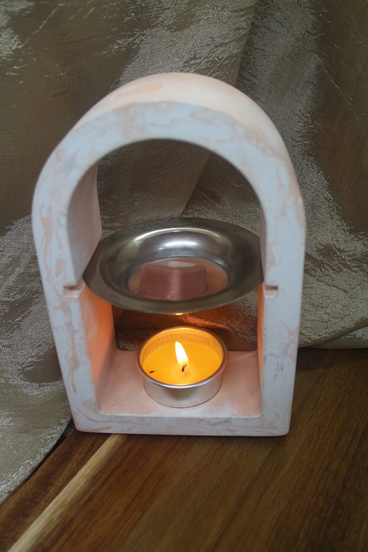 Orange & White Arc de Lumière tealight wax melt warmer